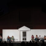 Maplewood-Barn-Community-Theatre-at-night-white-front-porch-stage