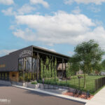 Logboat Brewing Company rendering of new taproom exterior