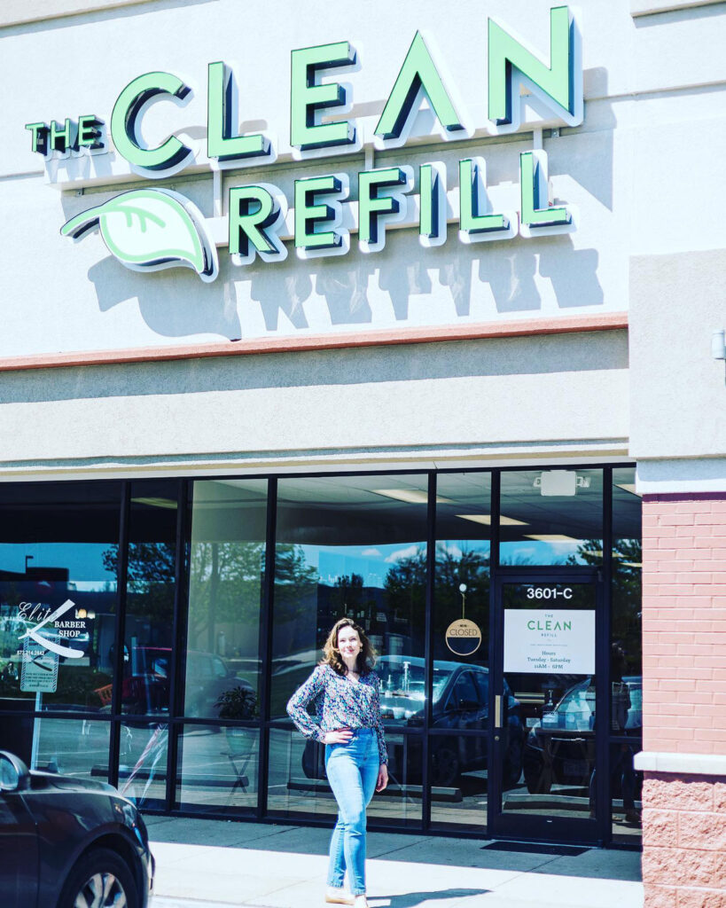 Leah Christian outside The Clean Refill storefront.