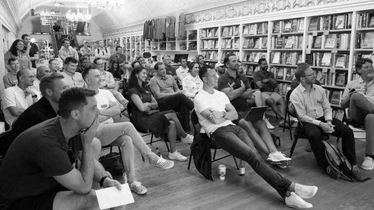 Main Street Summit audience in Skylark Bookshop