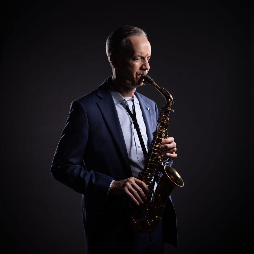 Ed Scavone playing saxophone