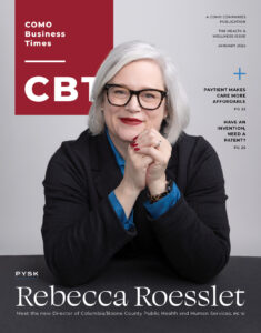 COMO Business Times | The Health & Wellness Issue | January 2025 | Featuring Rebecca Roesslet from Columbia/Boone County Public Health and Human Services on the cover.