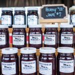 Table of jam at the Columbia Farmers Market