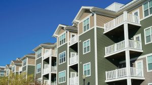 Close Up On Modern Rental Apartment Buildings