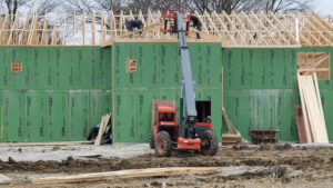 Work is progressing on the Eastwood Apartments, a pair of multi-family buildings going up at 2500 and 2504 E. Business Loop 70.