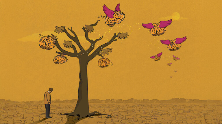 Featured Illustration Of Brains Free From A Dying Tree To Fly Somewhere Else