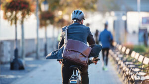 Featured Businessman Commuting On A Bike