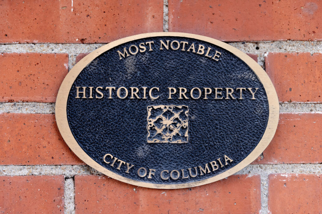 Notable Historic Property Plaque On Tonys Pizza Palace Building