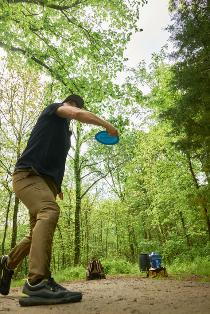 Pro Am Disc Golfer Chris Baker Makes A Strong Throw