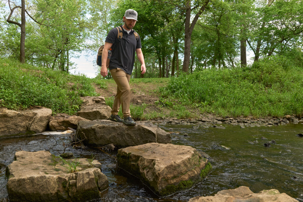 Pro Am Disc Golfer Chris Baker Navigates The Course At Harmony Bends