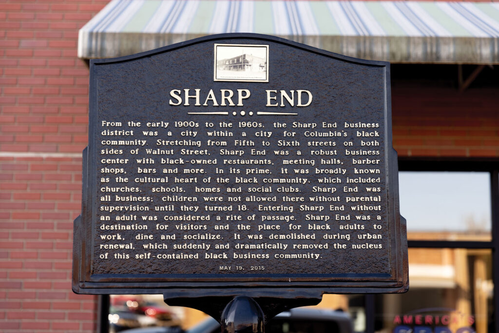 Sharp End Plaque On The African American History Trail Columbia Missouri