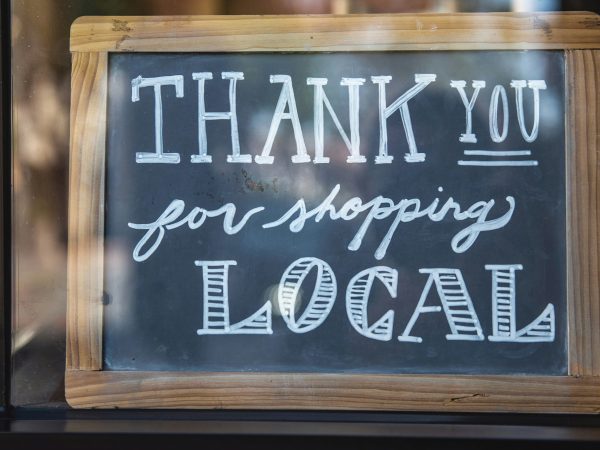 Local Business With A Thank You Sign In Window