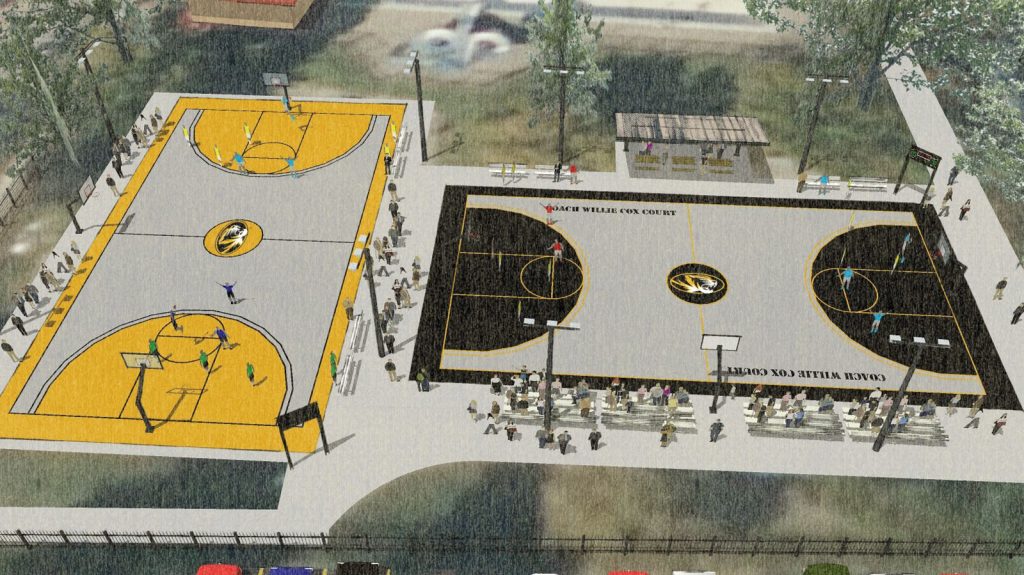 Rendering Of New Basketball Courts At Douglass Park