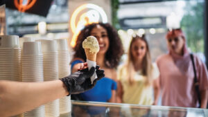 Visitors Eating Ice Cream