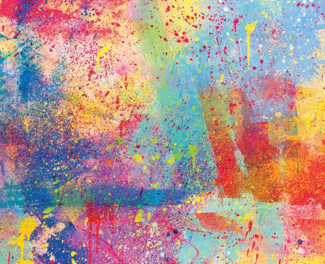 Rainbow-color-splatter-on-canvas