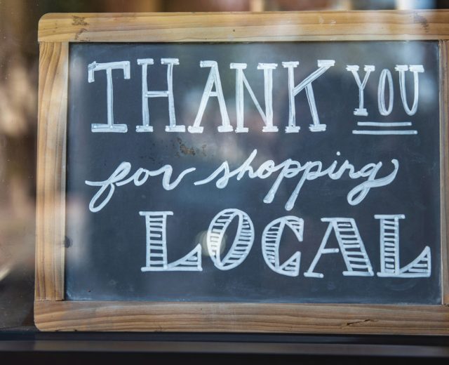 Local Business With A Thank You Sign In Window