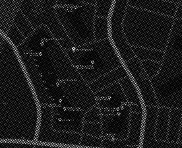 Halftone map of Bernadette Square