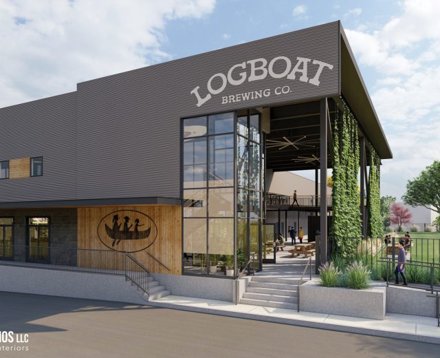 Logboat Brewing Company rendering of new taproom entrance