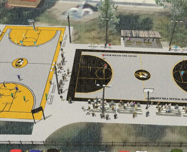 Rendering Of New Basketball Courts At Douglass Park