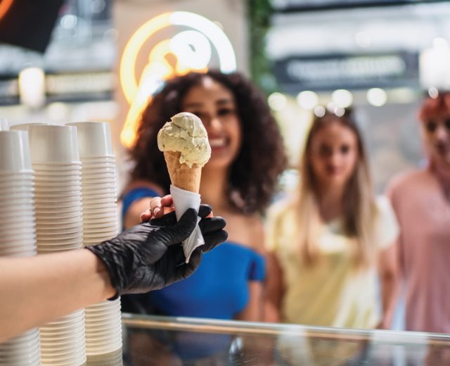 Visitors Eating Ice Cream