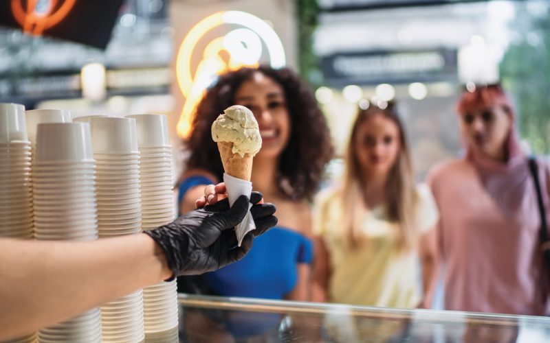 Visitors Eating Ice Cream